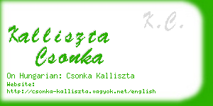 kalliszta csonka business card